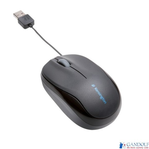 Mysz Kensington Pro Fit ze zwijanym kablem, czarna K72339EU Mysz Kensington Pro Fit ze zwijanym kablem, czarna K72339EU