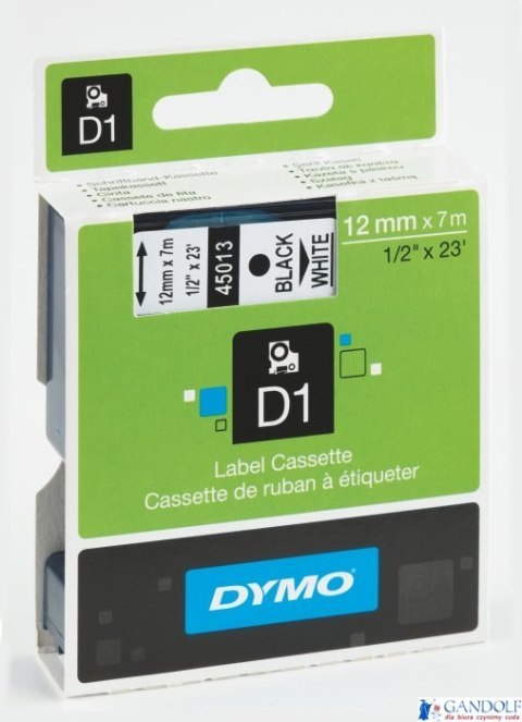 Taśma DYMO D1 - 12 mm x 7 m, czarny / biały S0720530 do drukarek etykiet Taśma DYMO D1 - 12 mm x 7 m, czarny / biały S0720530 do drukarek etykiet