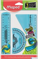 Zestaw linijek niełamliwych 895024 linijka 15cm ekierka kątomierz MAPED