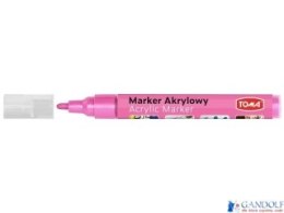 Marker akrylowy, fibrowa końcówka okrągła 2-5mm, różowy TO-402 Toma