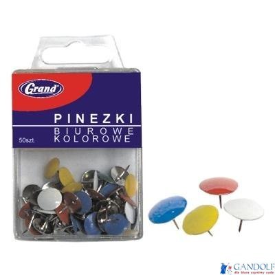Pinezki kolorowe GRAND 50szt.T4 110-1115 Pinezki kolorowe GRAND 50szt.T4 110-1115