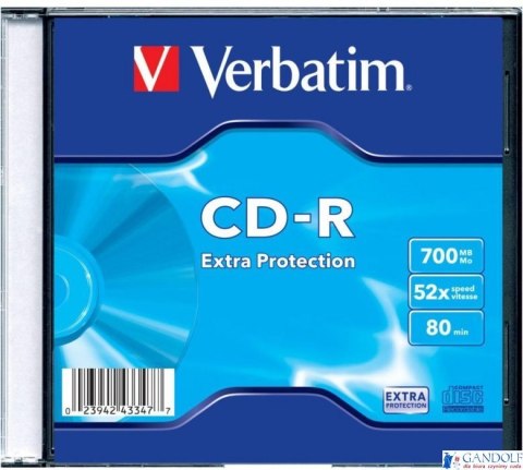 Płyta CD-R VERBATIM SLIM 700MB x52 Extra Protection 43347 (X)