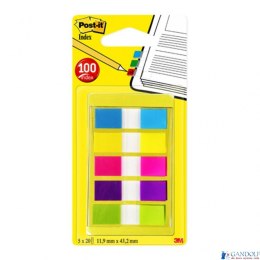 Zakładki indeksujące POST-IT_ (683-5CB), PP, 12x43mm, 5x20 kart., mix kolorów