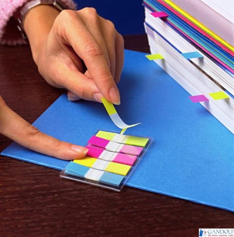 Zakładki indeksujące POST-IT_ (683-5CB), PP, 12x43mm, 5x20 kart., mix kolorów Zakładki indeksujące POST-IT_ (683-5CB), PP, 12x43mm, 5x20 kart., mix kolorów