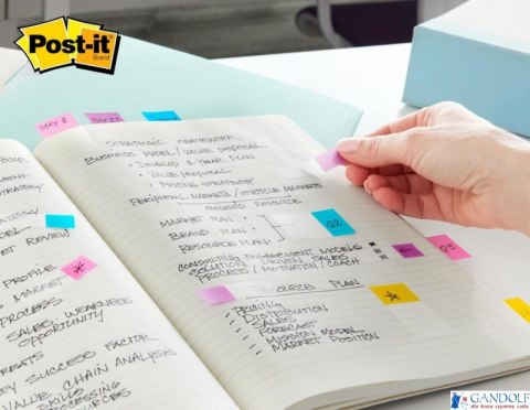 Zakładki indeksujące POST-IT_ (683-5CB), PP, 12x43mm, 5x20 kart., mix kolorów Zakładki indeksujące POST-IT_ (683-5CB), PP, 12x43mm, 5x20 kart., mix kolorów