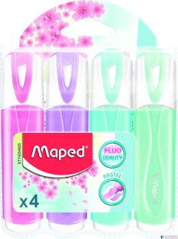 Zakreślacz FLUO PEPS pastel mix kolorów 4 szt etui pud.z zaw.742546 MAPED