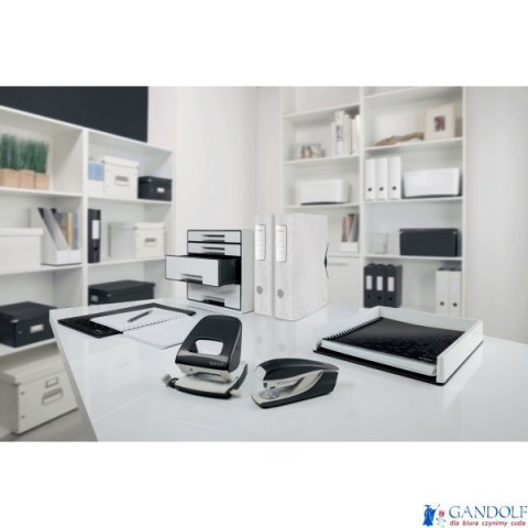 Zszywacz średni metalowy Leitz, czarny, 10 lat gwarancji, 30 kartek 55021095