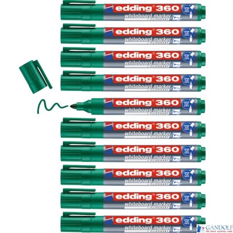 Marker 360 zielony do tablic końcówka okrągła EDDING suchościeralny (X) Marker 360 zielony do tablic końcówka okrągła EDDING suchościeralny (X)