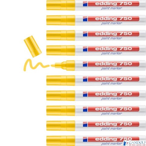 Marker lak.2-4mm 750 żółty EDDING końcówka okrągła Marker lak.2-4mm 750 żółty EDDING końcówka okrągła