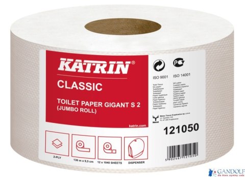 Papier toaletowy, duże rolki KATRIN CLASSIC Gigant S 2 130, 121050, opakowanie: 12 rolek Papier toaletowy, duże rolki KATRIN CLASSIC Gigant S 2 130, 121050, opakowanie: 12 rolek
