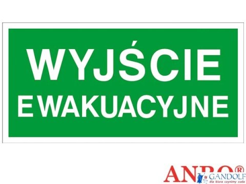 Tabliczka Wyjście Ewakuacyjne 200x400 Z-2e PT ANRO