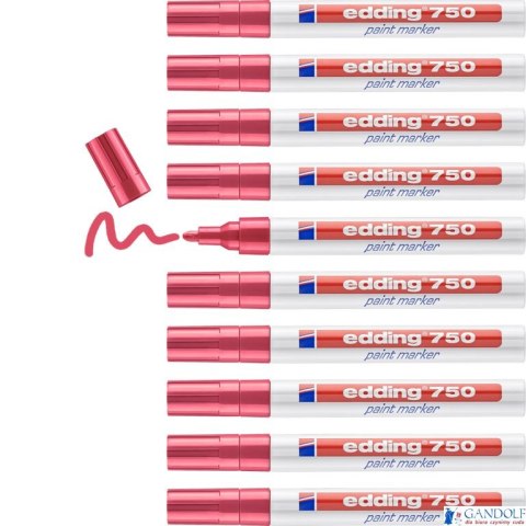 Marker lakierowy 2-4mm 750 czerwony EDDING końcówka okrągła Marker lakierowy 2-4mm 750 czerwony EDDING końcówka okrągła