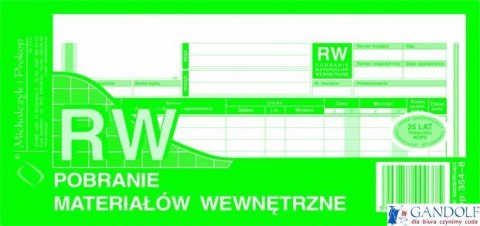 354-8 RW pobranie materiałów wewnętrzne 1/3A4 80 kartek MICHALCZYK 354-8 RW pobranie materiałów wewnętrzne 1/3A4 80 kartek MICHALCZYK
