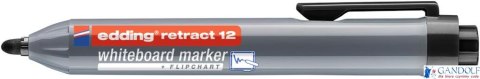 Marker do tablic automatyczny okrągła końcówka 1,5-3 mm czarny Edding retract12/001/C suchościeralny Marker do tablic automatyczny okrągła końcówka 1,5-3 mm czarny Edding retract12/001/C suchościeralny