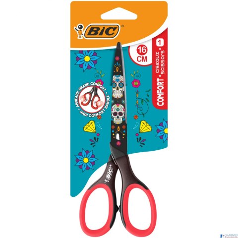 Nożyczki BIC Comfort 16cm Decor Blister 1szt, 9262822 Nożyczki BIC Comfort 16cm Decor Blister 1szt, 9262822