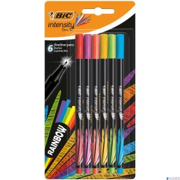 Cienkopis BIC Intensity Fine mix Rainbow Blister 6szt, 950444 (X)