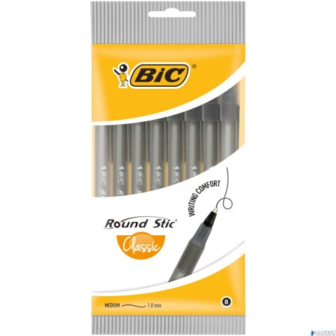 Długopis BIC Round Stic Classic czarny, blister 8szt, 928498 Długopis BIC Round Stic Classic czarny, blister 8szt, 928498