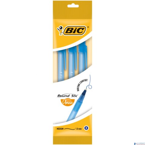 Długopis BIC Round Stic Classic niebieski, blister 3szt, 9021522 Długopis BIC Round Stic Classic niebieski, blister 3szt, 9021522