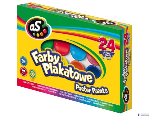 Farby plakatowe AS 24 kolory - 20 ml, 301219005 Farby plakatowe AS 24 kolory - 20 ml, 301219005