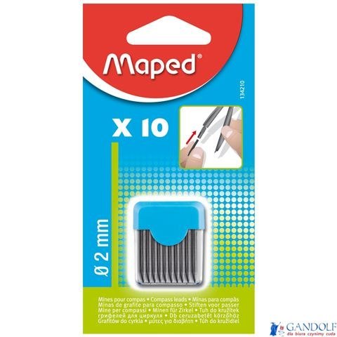 Grafity 2mm wkłady do cyrkla 10 sztuk blister MAPED 134210