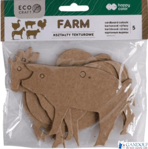 Zestaw kształtów tekturowych FARM, 5 szt, 10x6 cm, Happy Color HA 4512 1006-FA5