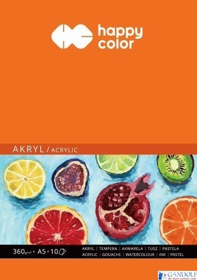 Blok do akrylu Art., A5, 10 ark, 360g, Happy Color HA 7836 1520-A10