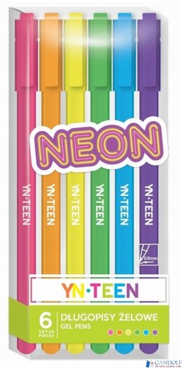 Długopis żelowe 6 szt. NEON YNT