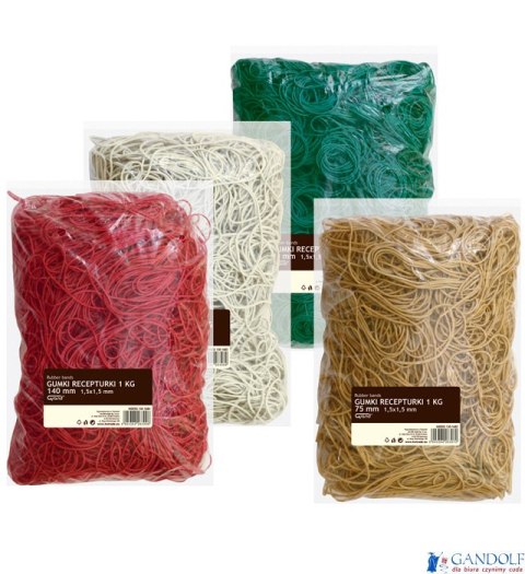 Gumki recepturki 40 mm, średnica 40 mm GRAND 130-1678 1kg 1,5x1,5mm