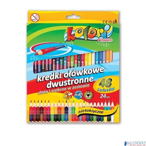 Kredki ołówkowe trójkątne dwust.24/48k.+ temperówk TT7537 PENMATE Kredki ołówkowe trójkątne dwust.24/48k.+ temperówk TT7537 PENMATE