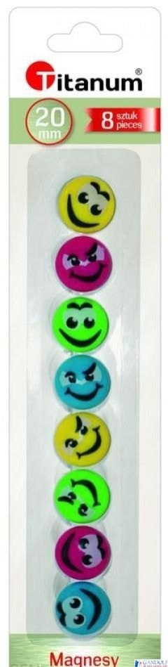 Magnesy do tablic 20mm/8 SMILEY 249640 TITANUM (X)