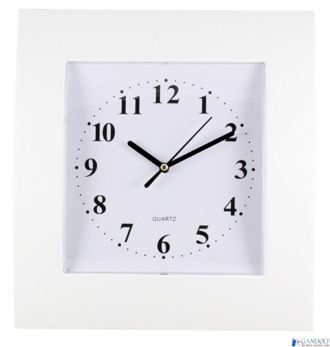 Zegar ścienny plastikowy 25,5x28,5cm, biały z białą tarczą, MPM E01.2499.00 Zegar ścienny plastikowy 25,5x28,5cm, biały z białą tarczą, MPM E01.2499.00