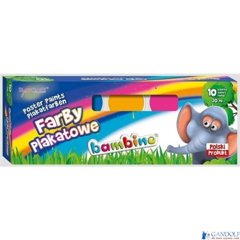 Farby plakatowe BAMBINO 10 kol.20 ml 5008 ST.MAJEWSKI Farby plakatowe BAMBINO 10 kol.20 ml 5008 ST.MAJEWSKI