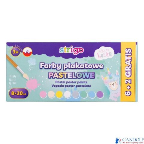 Farby plakatowe pastelowe LENKA 8 kolorów SSC147