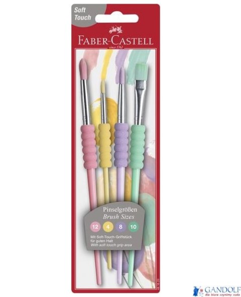 Pędzle szkolne kolor pastel 4 szt blister 481620 FC