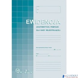 Vu73-u Ewid.(oczyw)pomyłek z kasy rej.A4 Michalczyk i Prokop