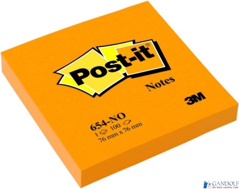 Bloczek samoprzylepny POST-IT_ (654N), 76x76mm, 1x100 kart., jaskrawy pomarańczowy Bloczek samoprzylepny POST-IT_ (654N), 76x76mm, 1x100 kart., jaskrawy pomarańczowy