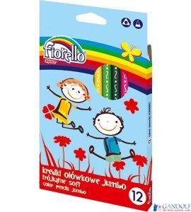 Kredki ołówkowe FIORELLO SUPER SOFT, 12 kolorów JUMBO, trójkątne 170-2218 Kredki ołówkowe FIORELLO SUPER SOFT, 12 kolorów JUMBO, trójkątne 170-2218