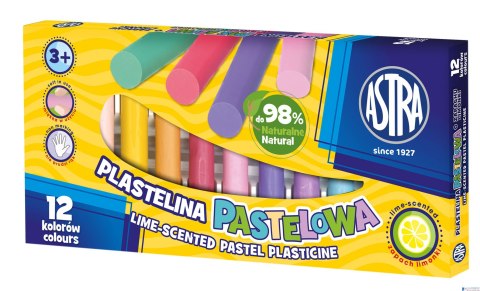 Plastelina 12 kolorów pastelowa o zapachu limonki ASTRA, 303114001 Plastelina 12 kolorów pastelowa o zapachu limonki ASTRA, 303114001