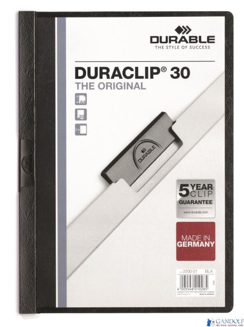 Skoroszyt DURABLE DURACLIP Original 30 czarny 2200-01 Skoroszyt DURABLE DURACLIP Original 30 czarny 2200-01