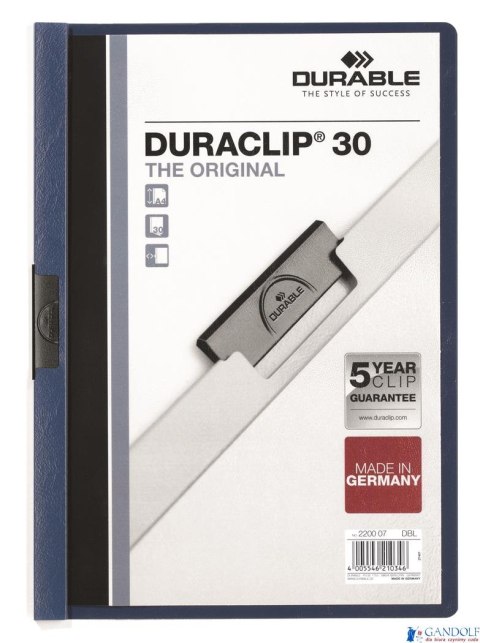 Skoroszyt DURABLE DURACLIP Original 30 granatowy 2200-07 Skoroszyt DURABLE DURACLIP Original 30 granatowy 2200-07