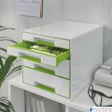 Pojemnik z 4 szufladami Leitz WOW, biały / zielony 52132054
