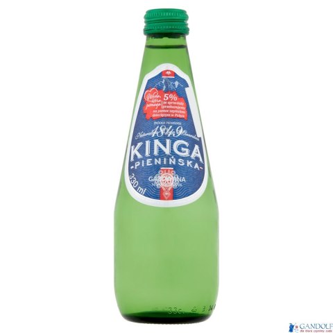 Woda KINGA PIENIŃSKA 330ml (12szt.) gazowana szkło Woda KINGA PIENIŃSKA 330ml (12szt.) gazowana szkło