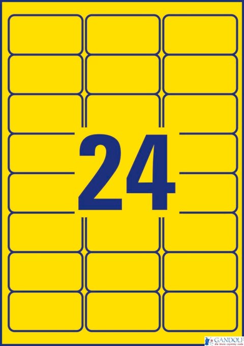 Etykiety żółte L6035-20 63,5 x 33,9 20 ark. usuwalne Avery Zweckform