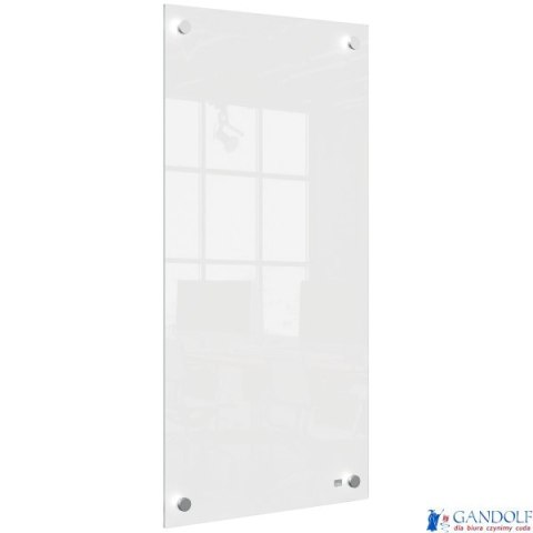 Mała podłużna szklana tablica suchościeralna Nobo Home 300x600mm, biała 1915603