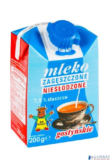 Mleko GOSTYŃ 7,5% zagęszczone niesłodzone 200g Mleko GOSTYŃ 7,5% zagęszczone niesłodzone 200g