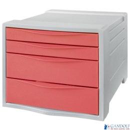 Pojemnik z szufladami Esselte ColourBreeze, koralowy 628457
