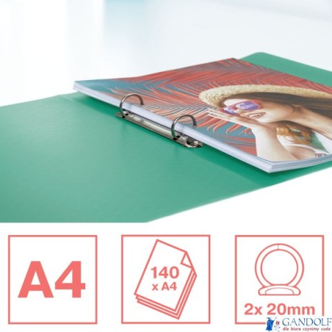 Segregator ringowy Esselte ColourBreeze, 2 RR, 25 mm, zielony 626243 Segregator ringowy Esselte ColourBreeze, 2 RR, 25 mm, zielony 626243