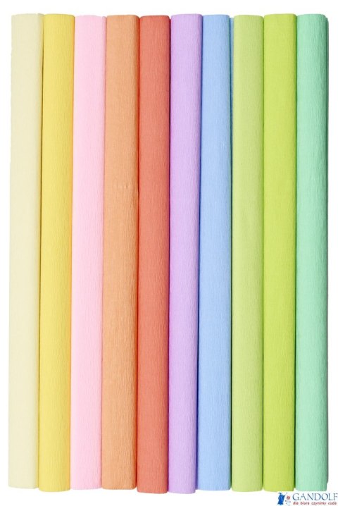 Bibuła marszczona Creatinio 50x200 mix pastelowy komplet 10 sztuk 400153932 TOP-2000