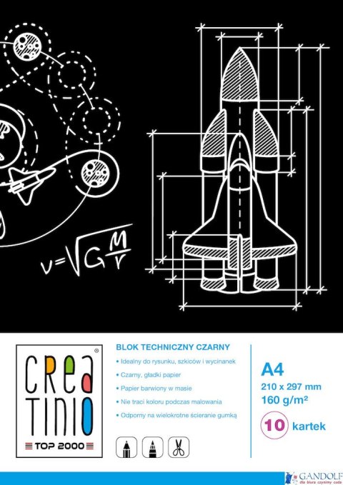 Blok techniczny A4 10k 160g CREATINIO czarny 400079853 Blok techniczny A4 10k 160g CREATINIO czarny 400079853