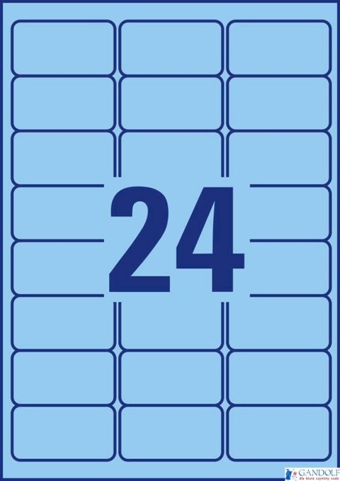 Etykiety niebieskie L6032-20 63,5 x 33,9 20 ark. usuwalne, Avery Zweckform